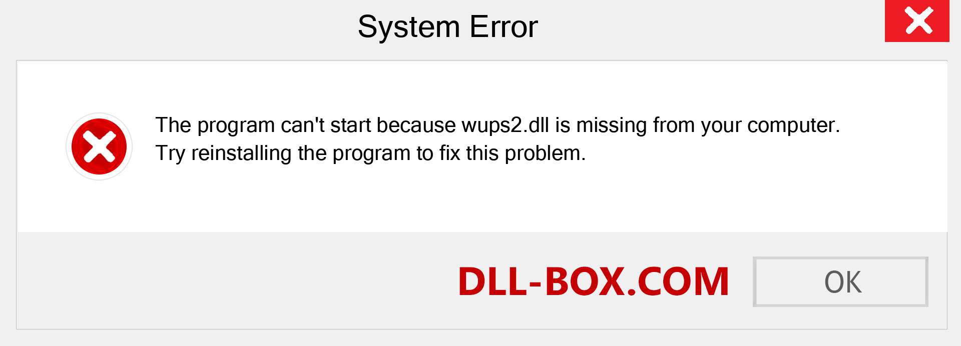  wups2.dll file is missing?. Download for Windows 7, 8, 10 - Fix  wups2 dll Missing Error on Windows, photos, images